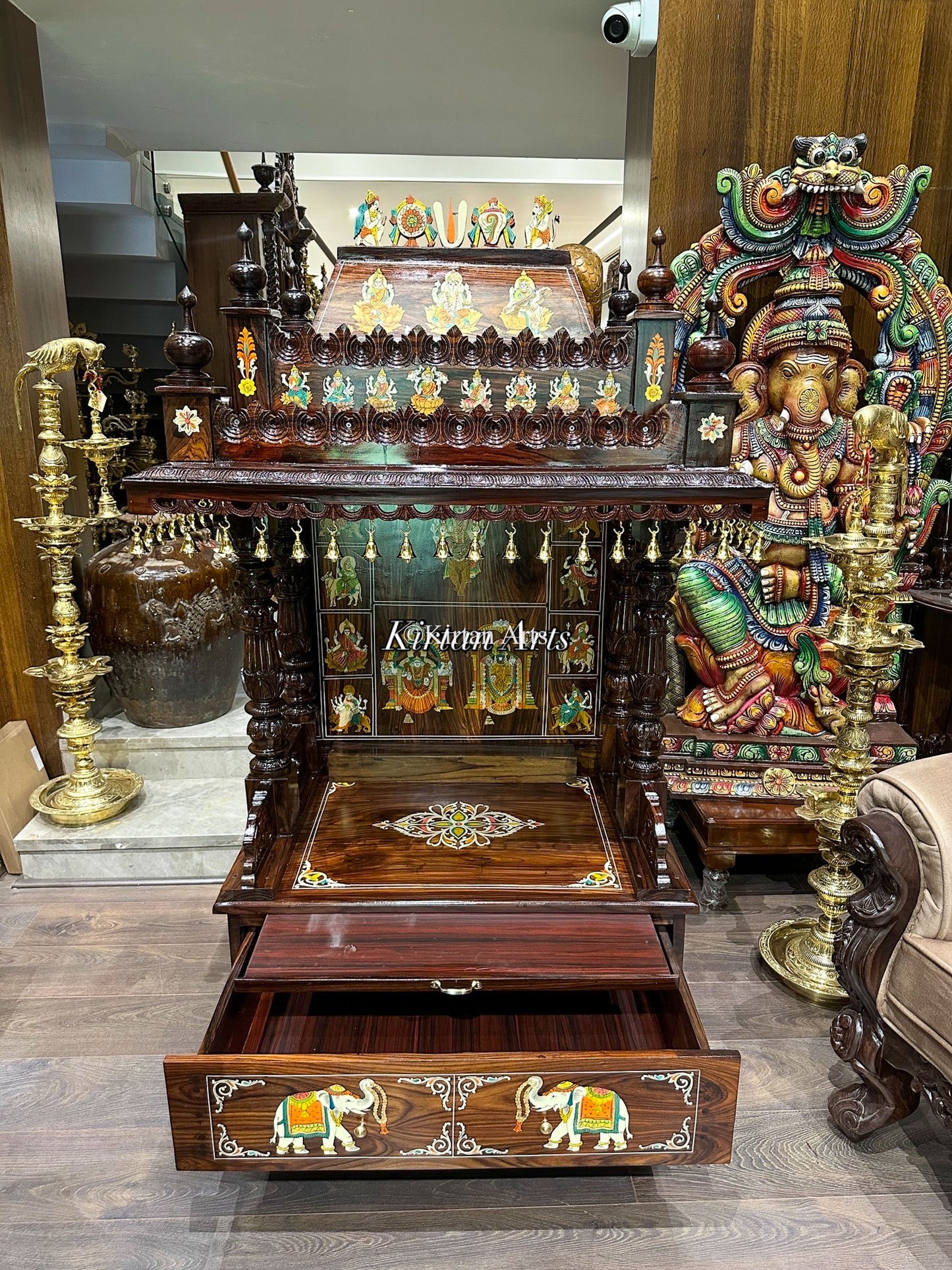 Rosewood Puja Mandir | Storage Drawer | 5.5x3x2 ft