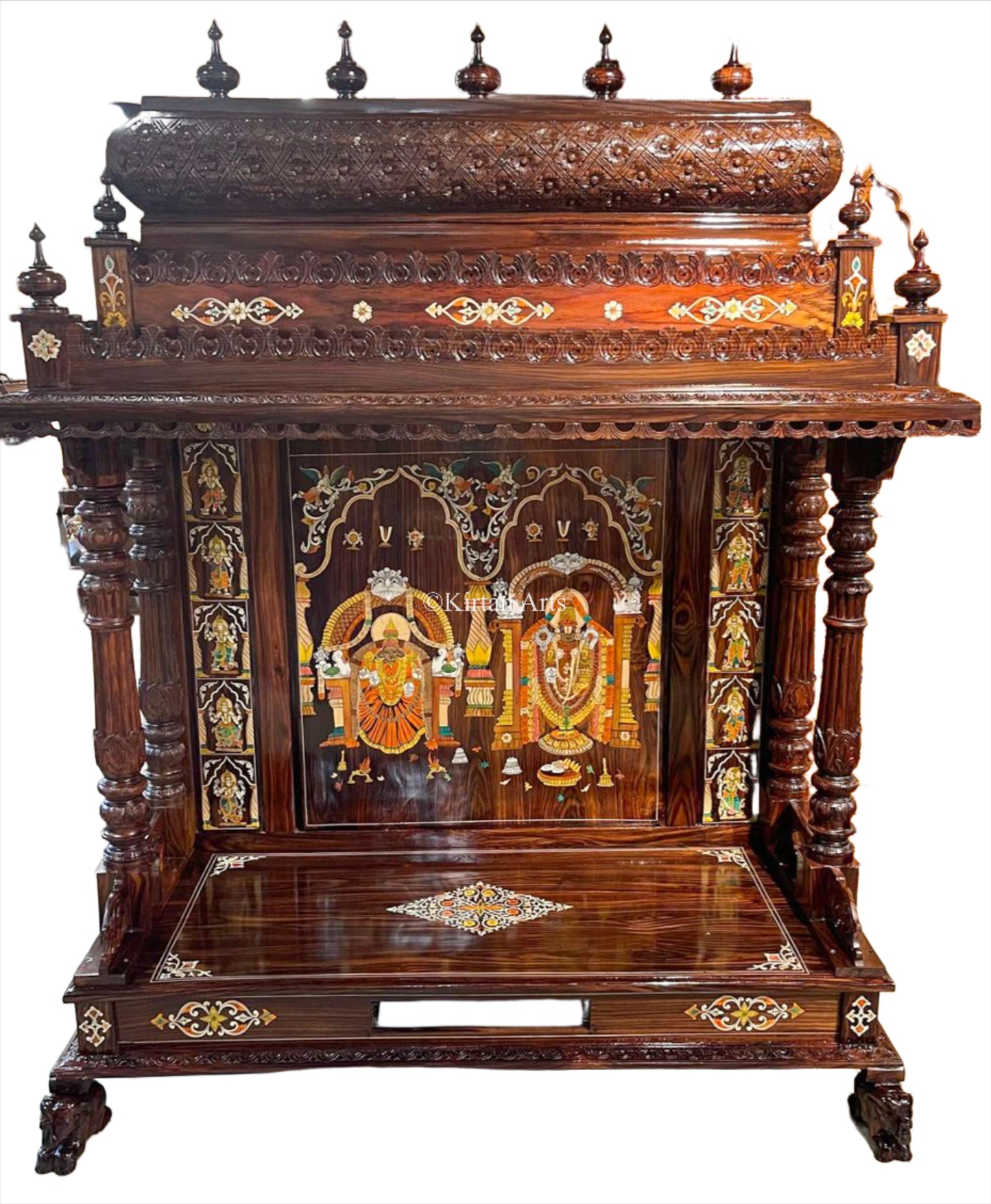 Rosewood Mandir Hand Carved 5x2ft