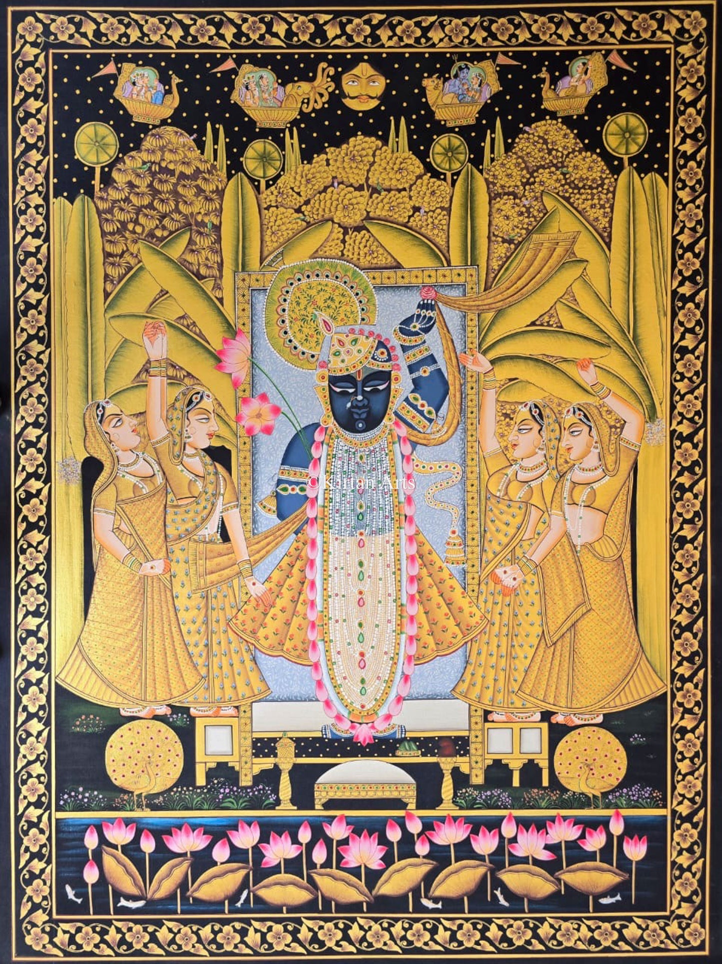 Shrinathji Pichwai Painting | Gold | 4x3 ft
