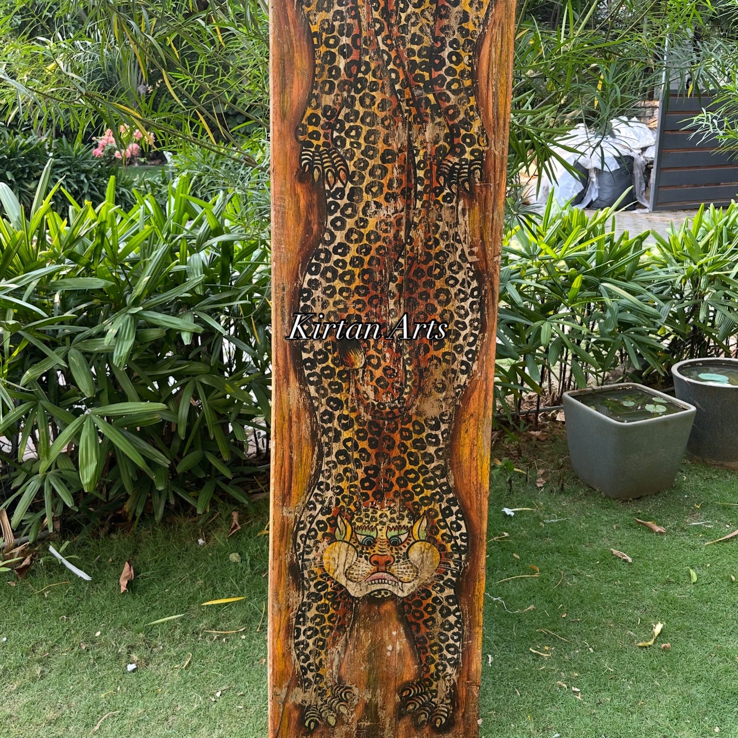 Hand-Painted Vintage Leopard Panel | Distress Finish