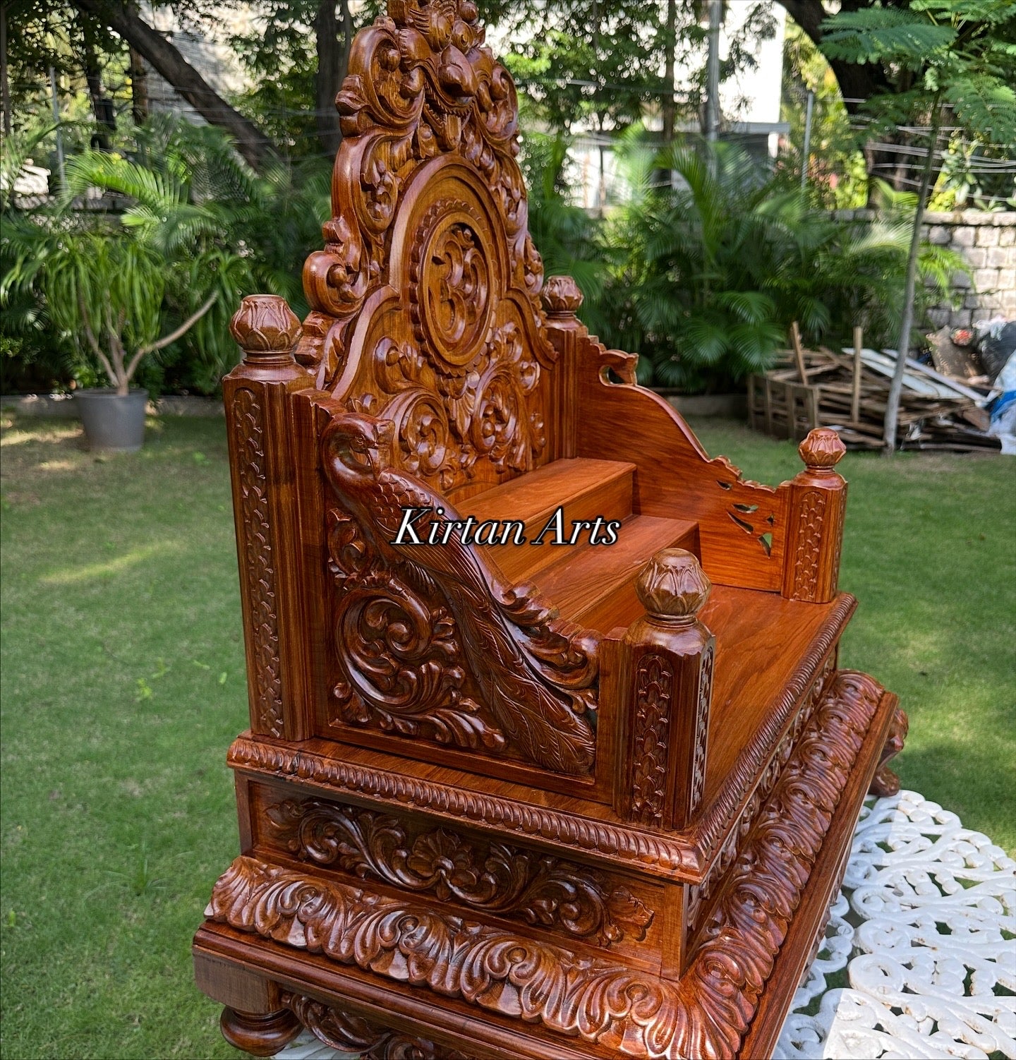 Teakwood Mandasana | Handcarved | Pedestal | 36"