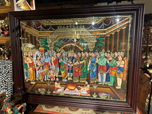 Srinivasa Kalyanam Tanjore Painting | 22k Gold | 4x3 ft