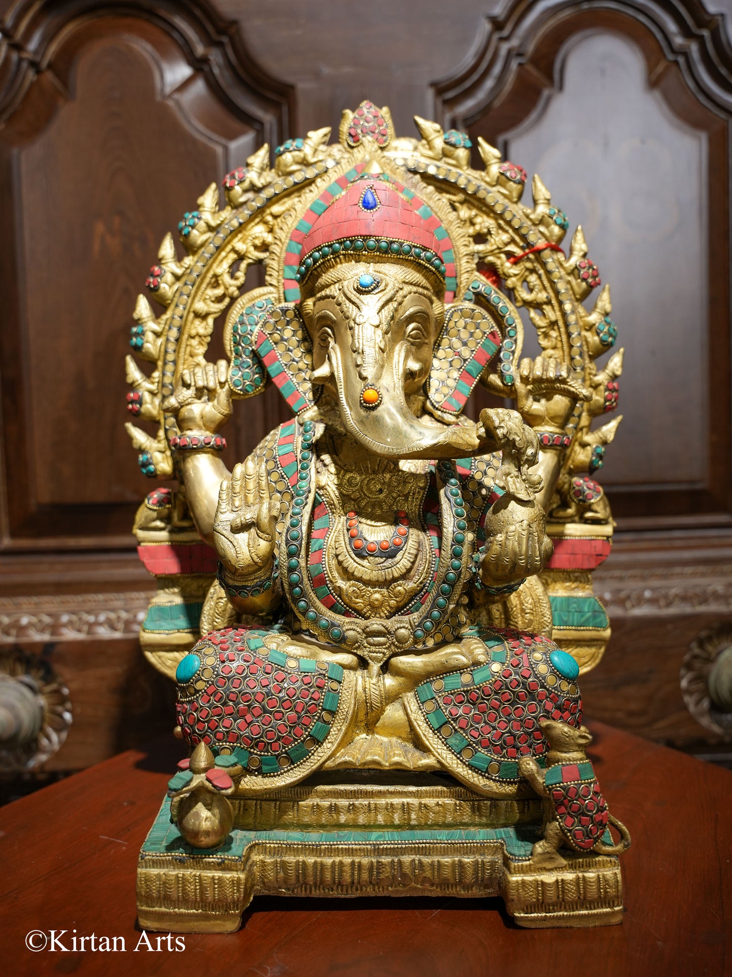 Lord Ganesha Stonework 18"
