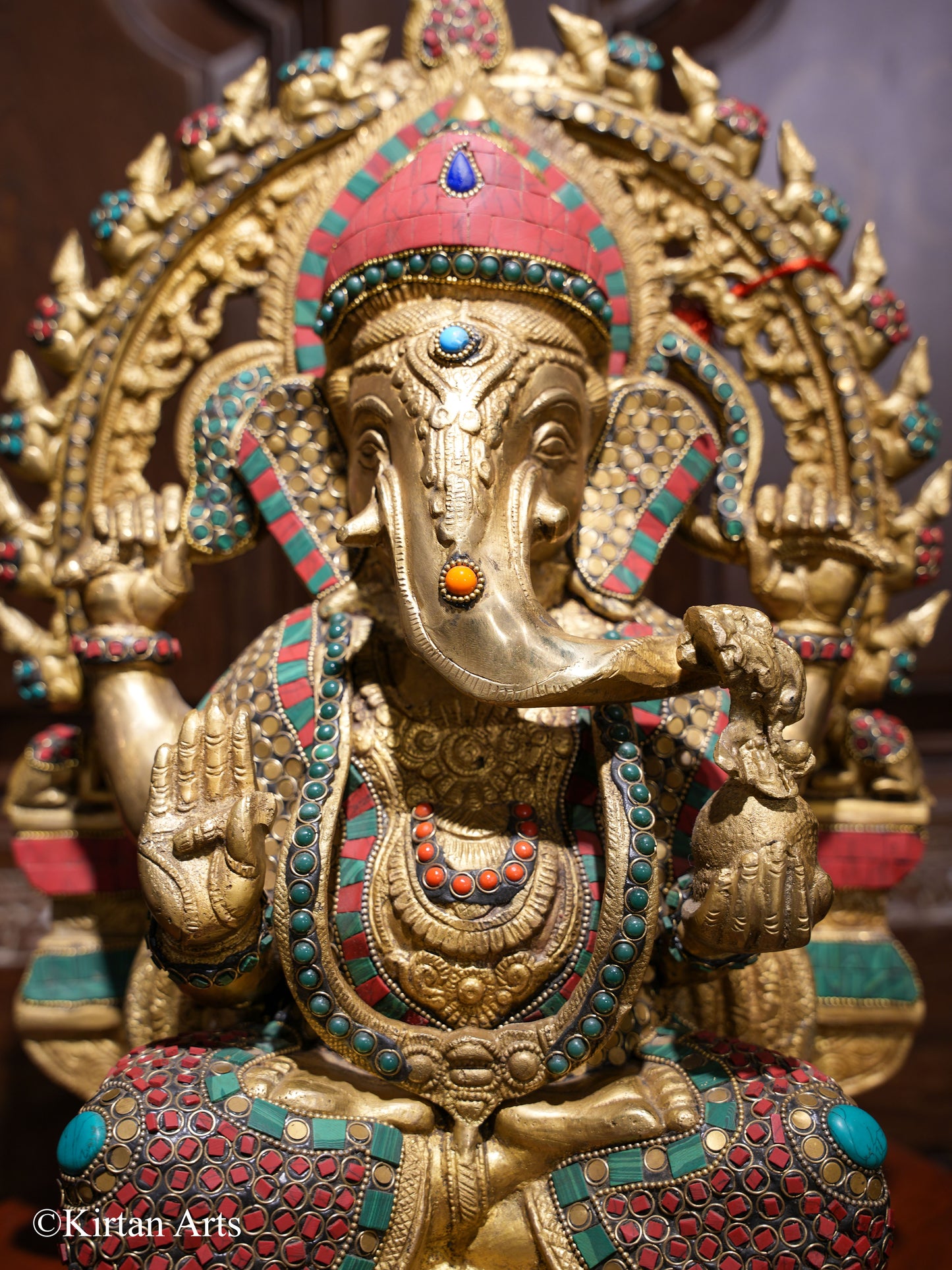 Lord Ganesha Stonework 18"