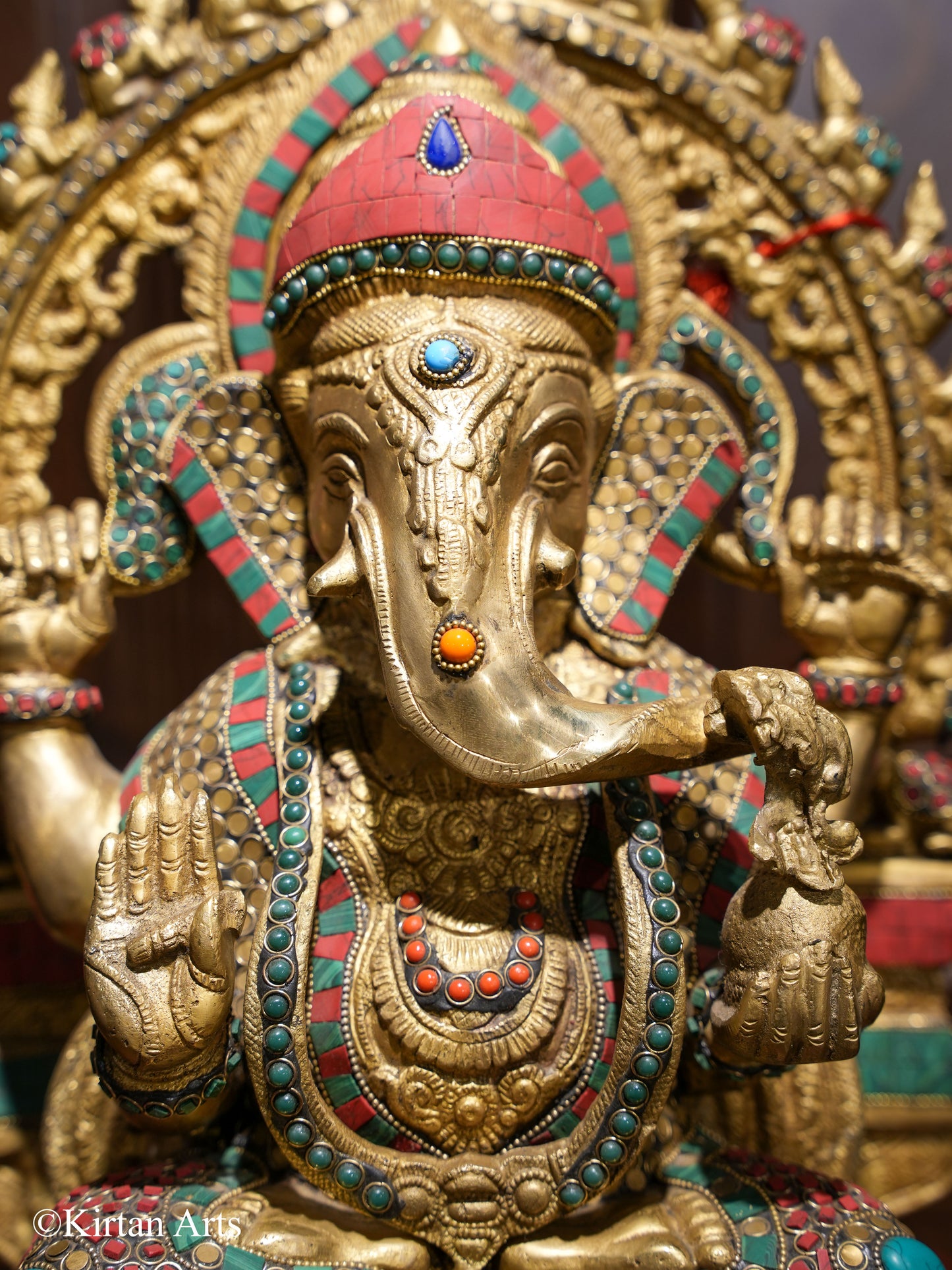 Lord Ganesha Stonework 18"