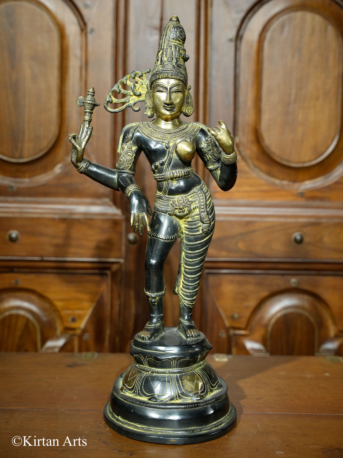 Brass Ardhanarishvara Antique Finish 19"