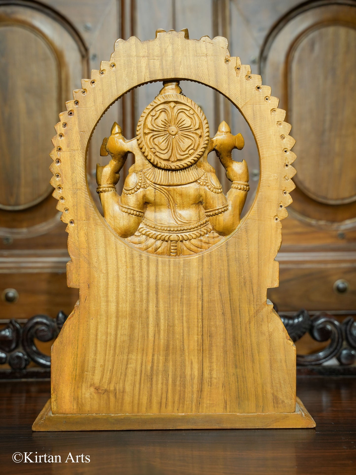 Teakwood Carved Ganesha (RajaGanapathy) 16"