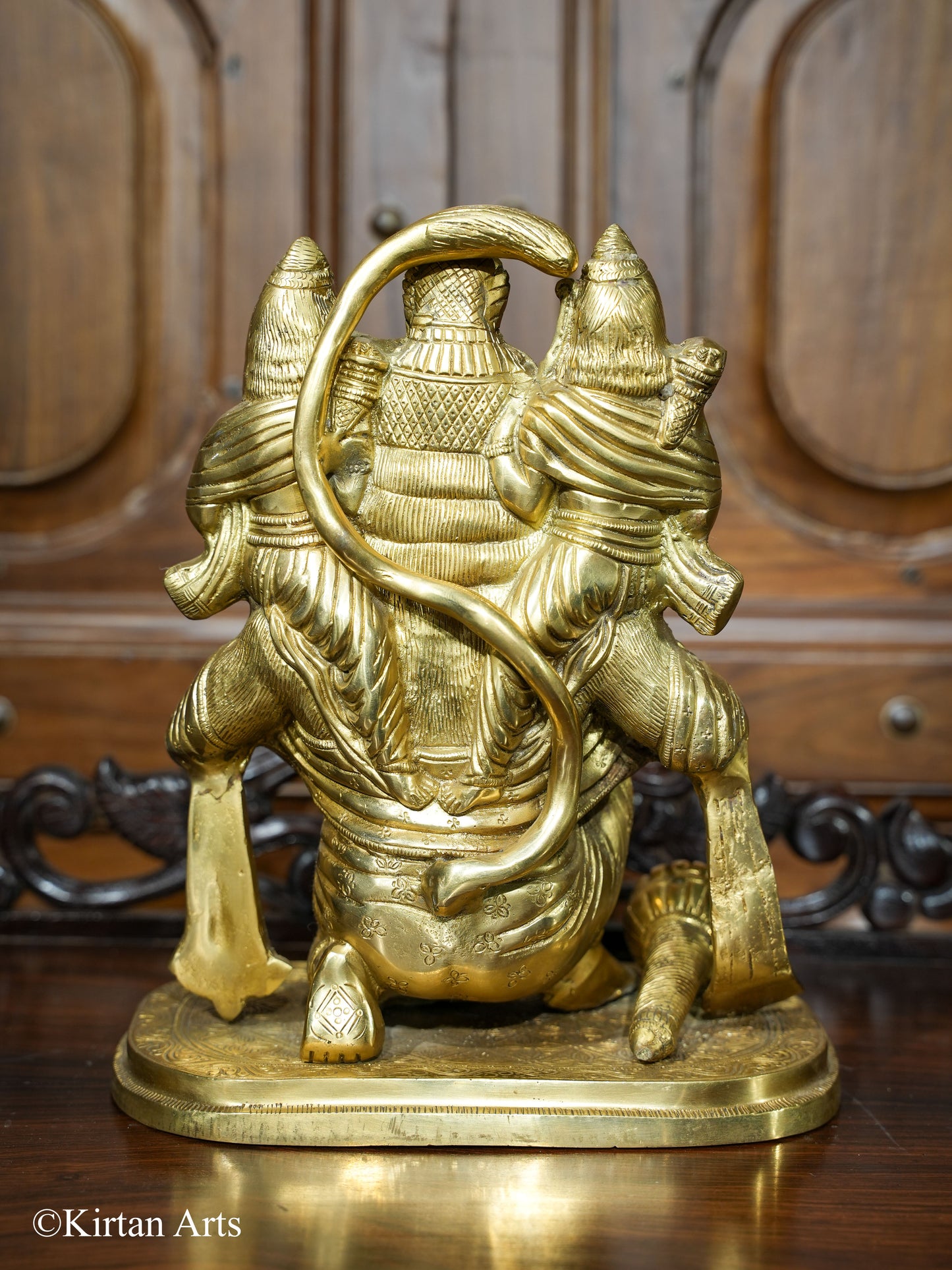 Lord Hanuman Ram Lakshman 12" Gold Color