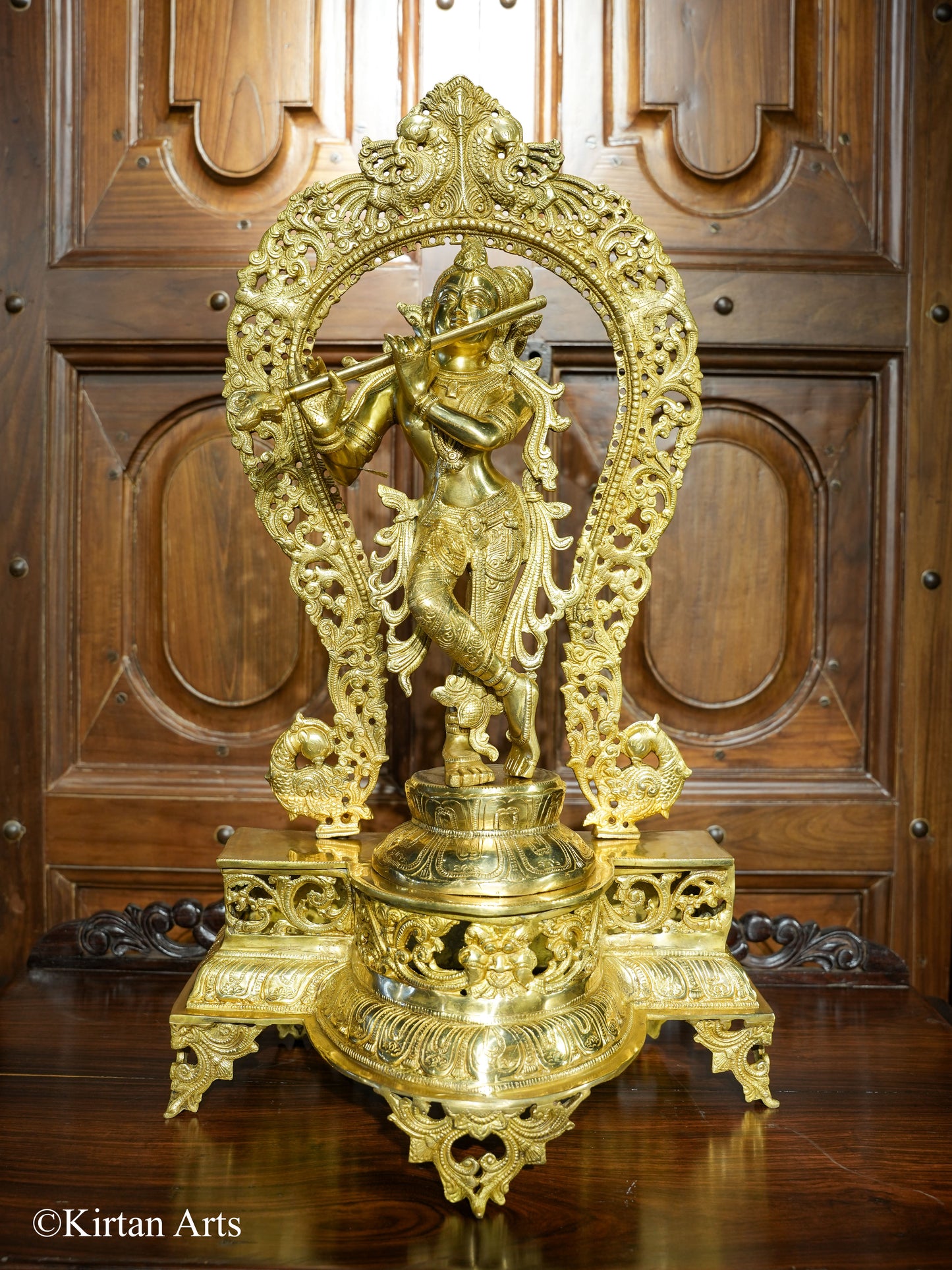 Brass Lord Krishna with Prabhavali 29"