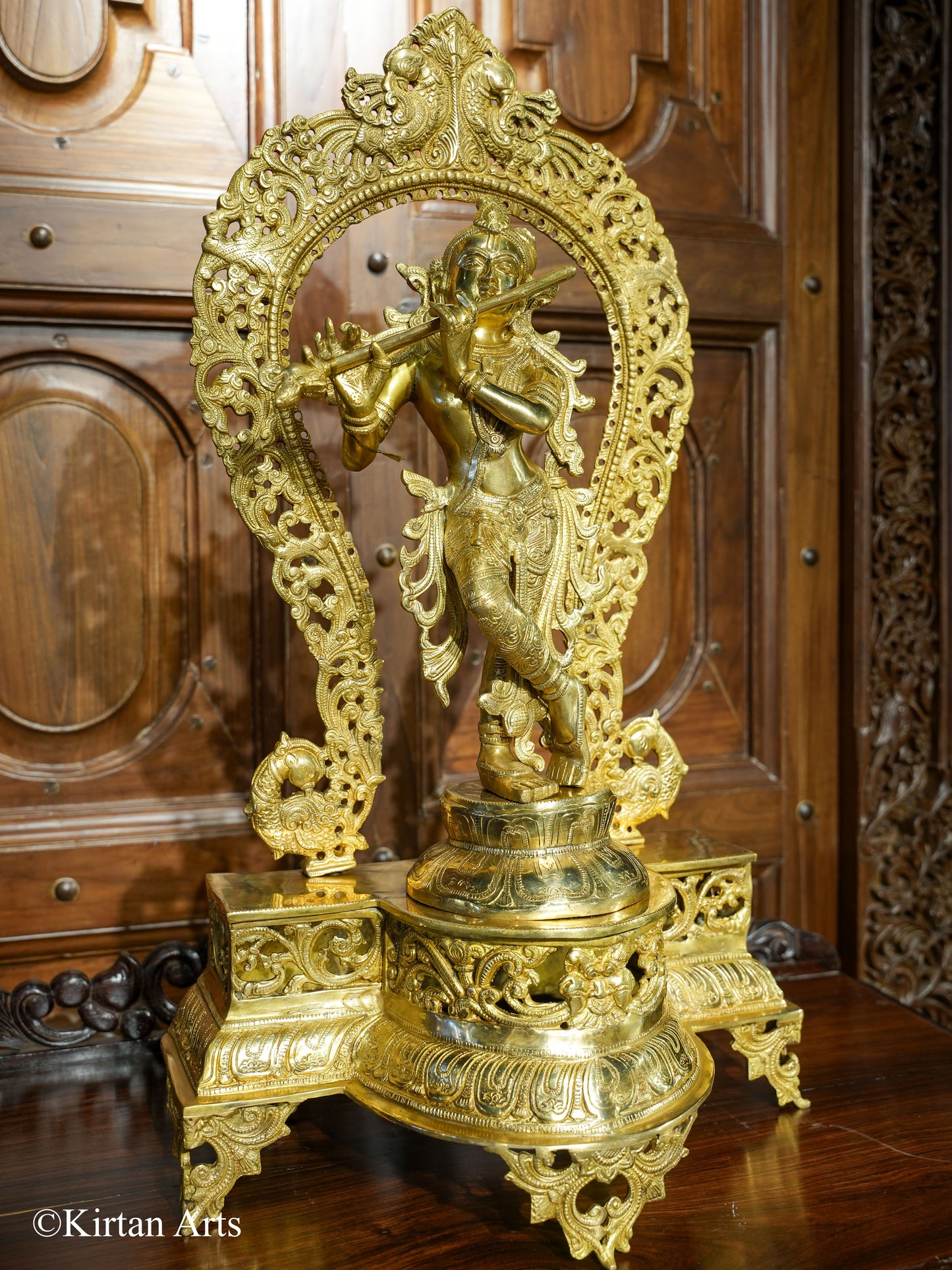 Brass Lord Krishna with Prabhavali 29"