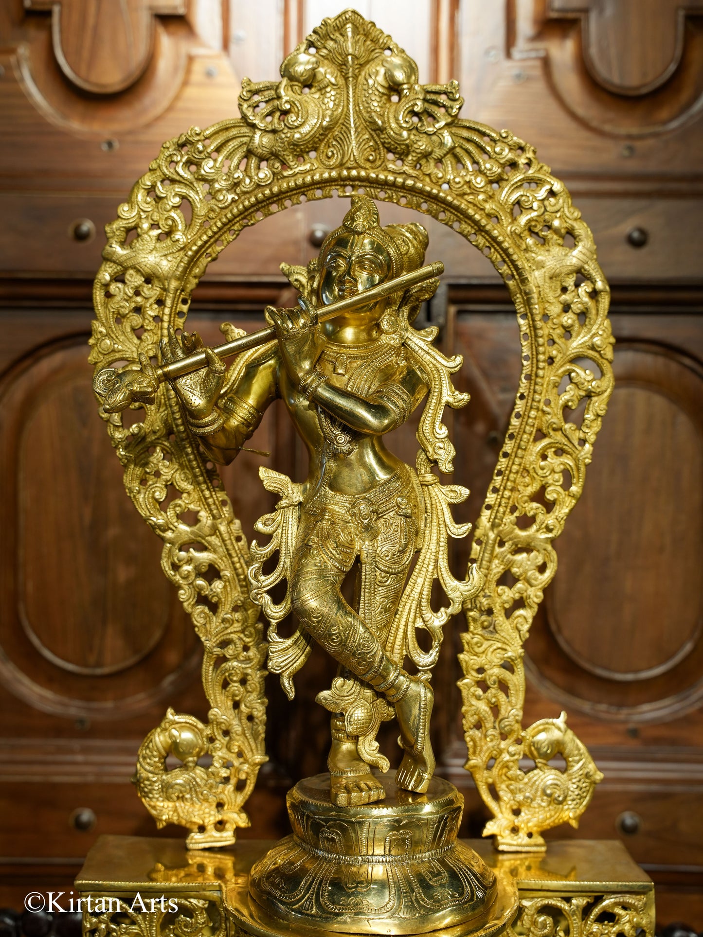 Brass Lord Krishna with Prabhavali 29"