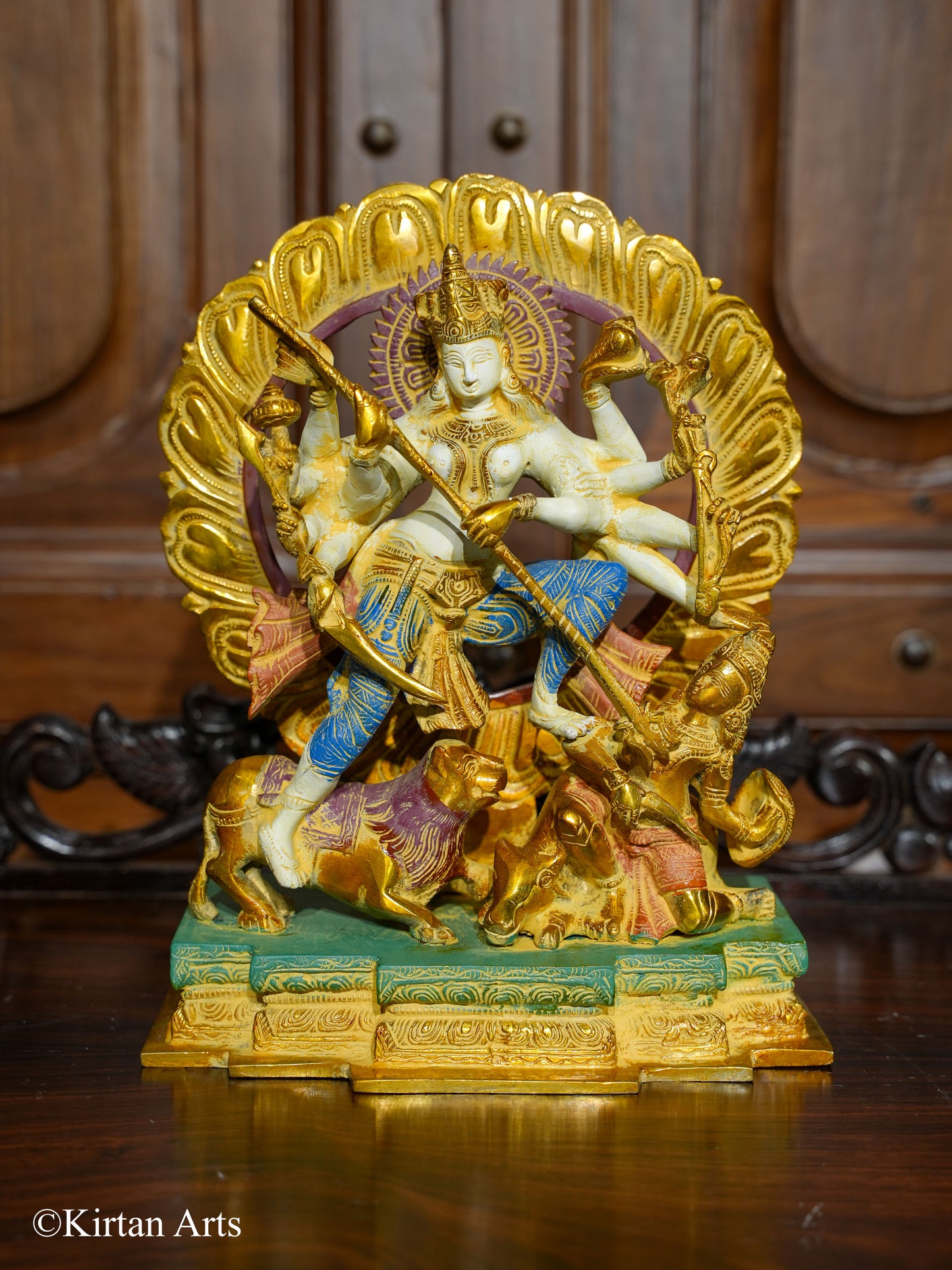 Mahisasur Mardini Durga Brass Idol 12"