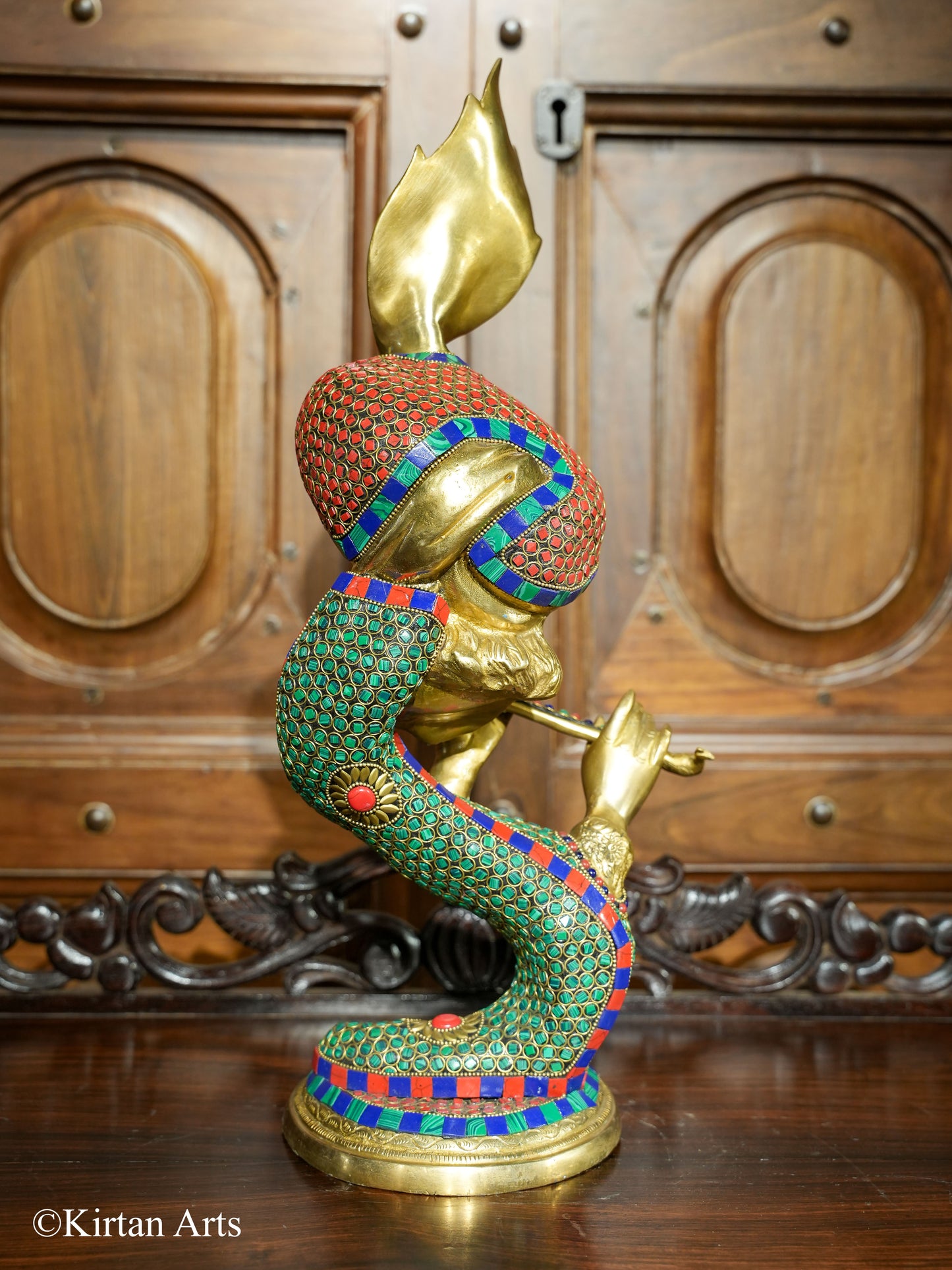 Brass Lord Krishna Bust 21"