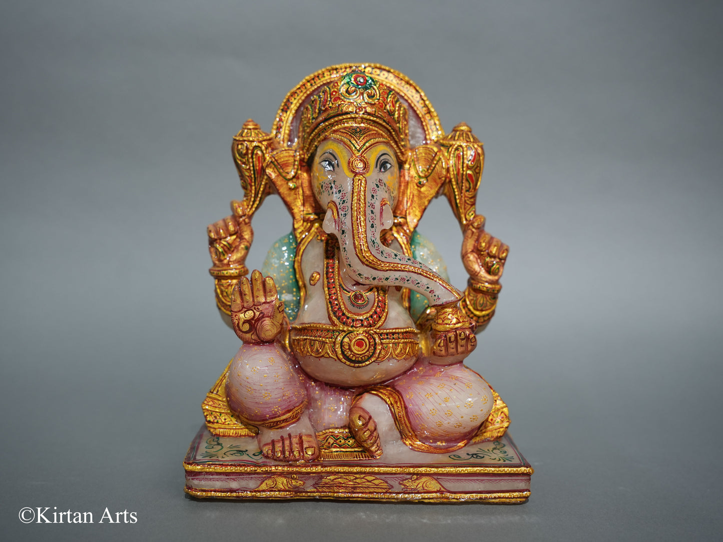 Rose Quartz Ganesha 10"