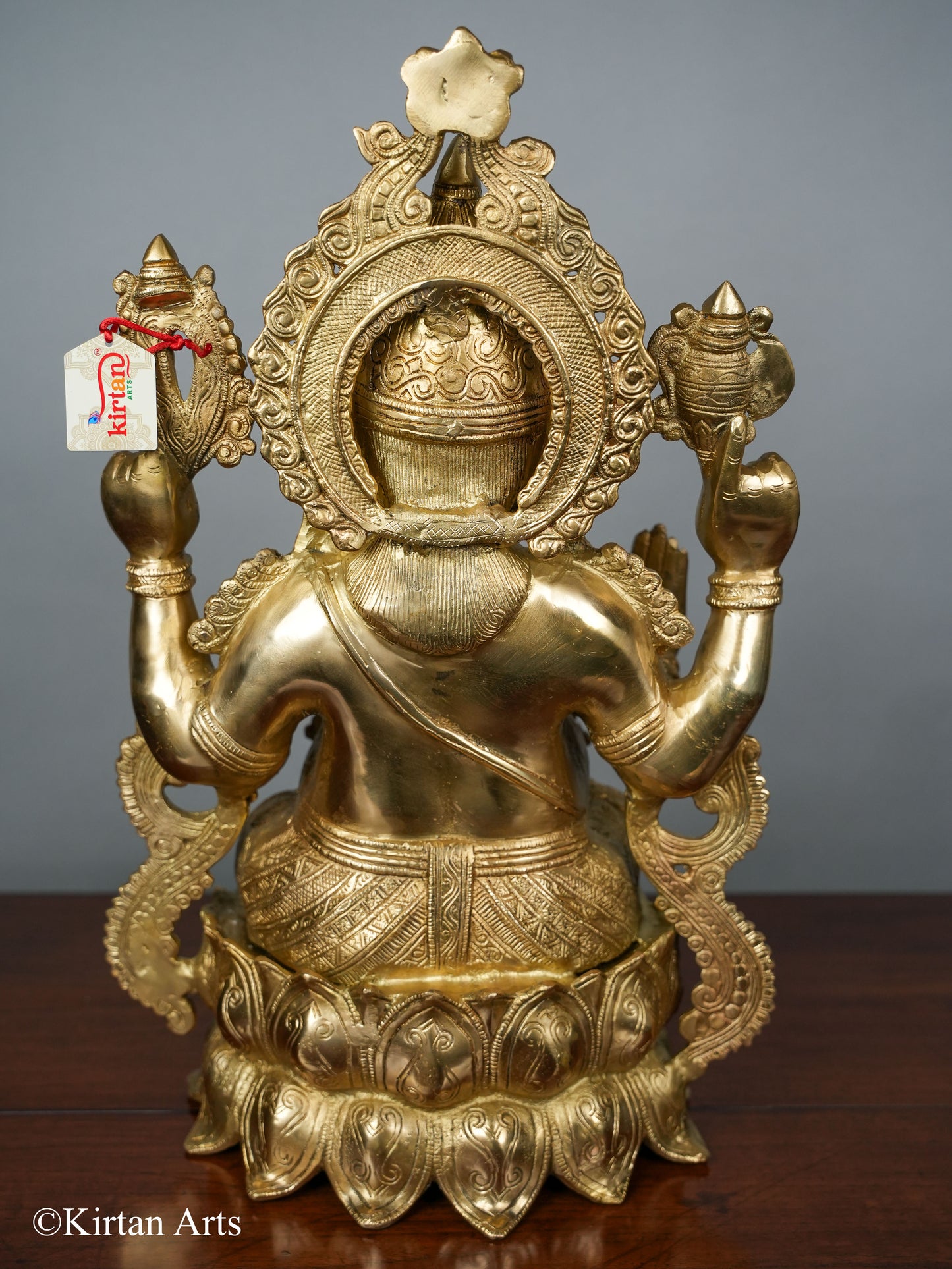 Brass Ganesha on Lotus 20.5"