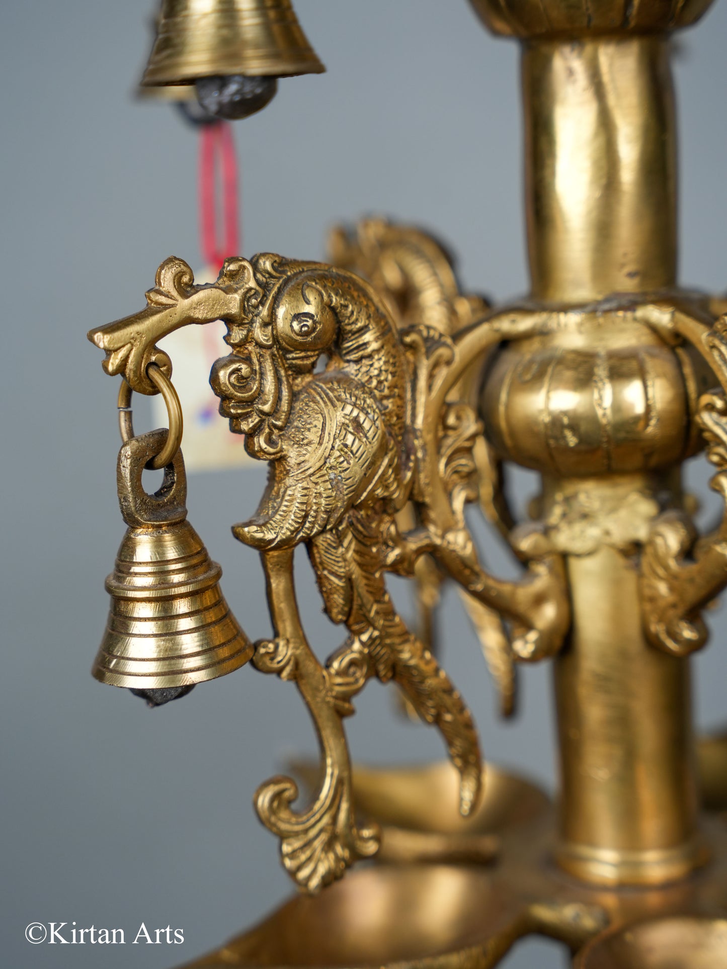 Brass Peacock Lamps Pair 31"