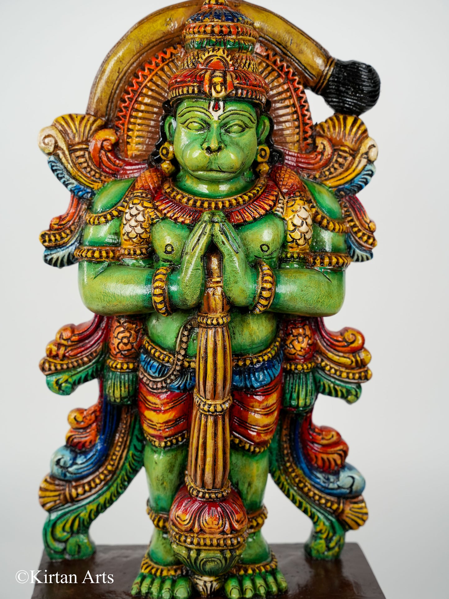 Lord Hanuman Wood Carved 24" Painted
