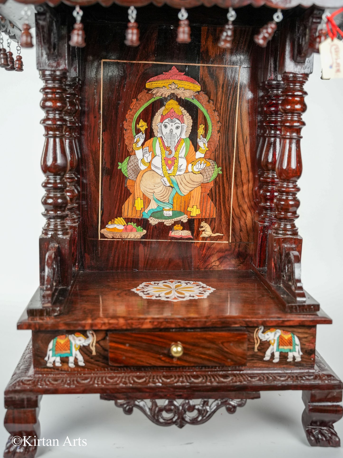 Rosewood Mandir 37" Inlay Ganesha