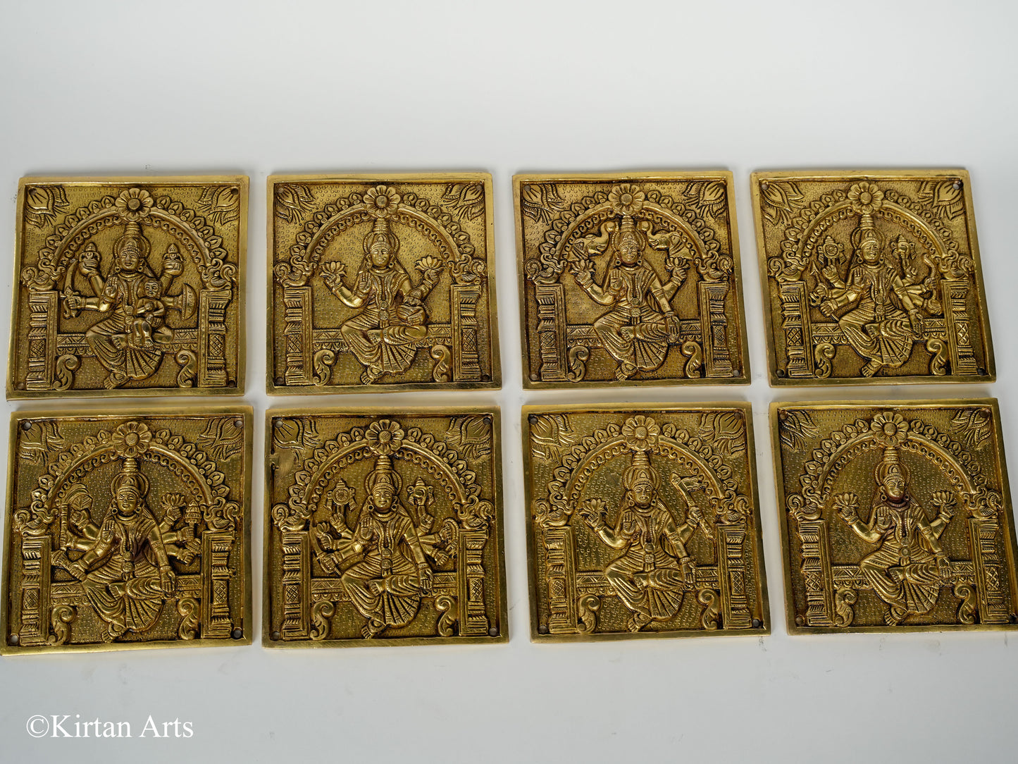 Ashtalakshmi Brass Plates Set 6x6 Inches