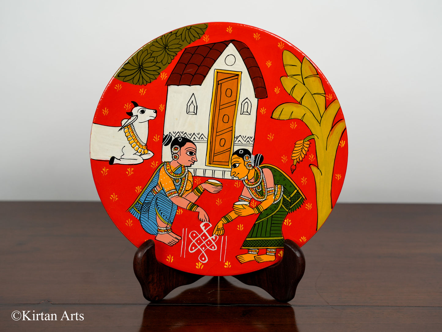 Sankranti Festival Cheriyal Art Wall Plates 4Pc Set