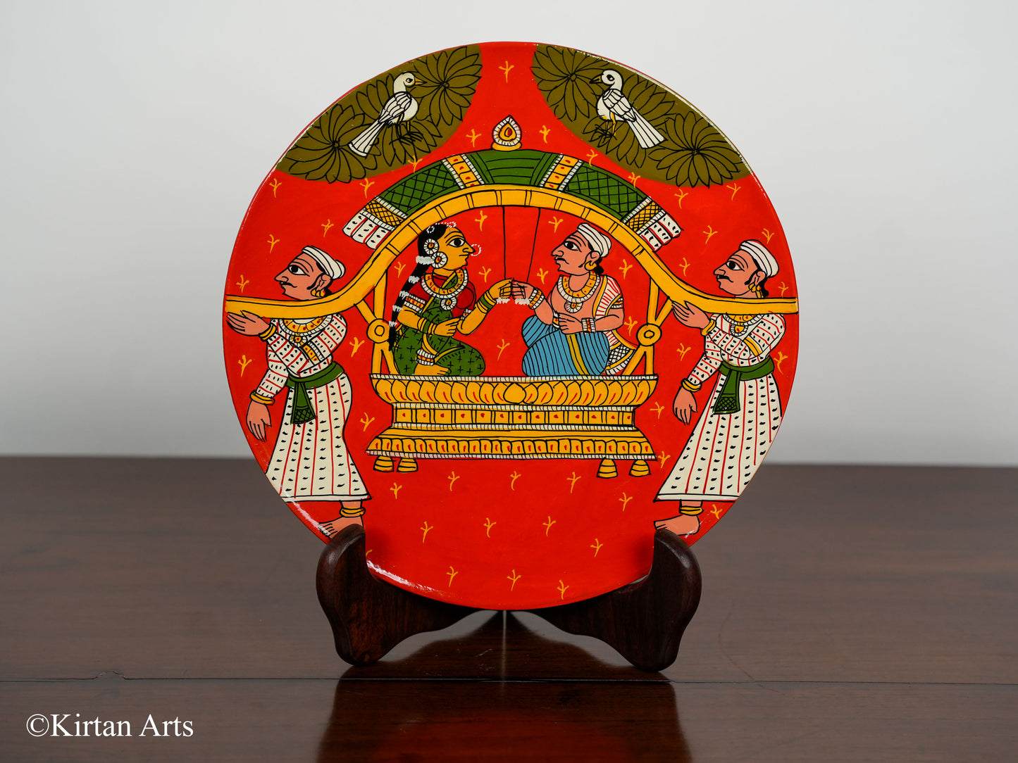 Wedding Cheriyal Art Wall Plates 4Pc Set