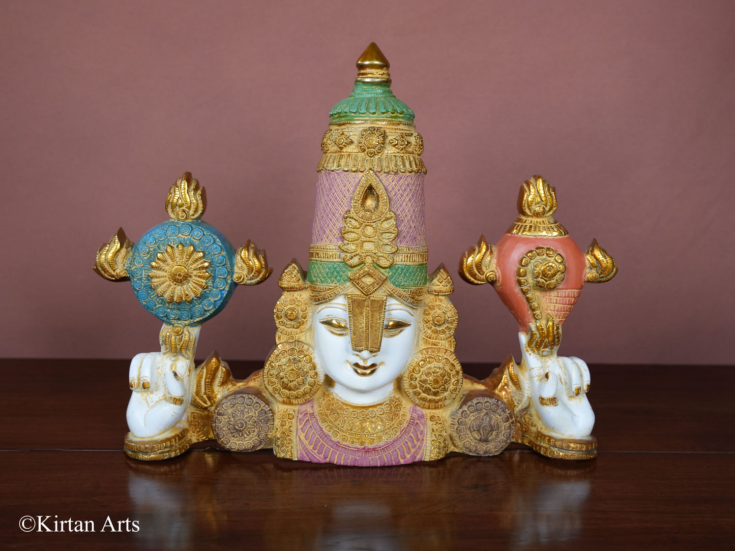 Brass Balaji Bust Multicolor 21"