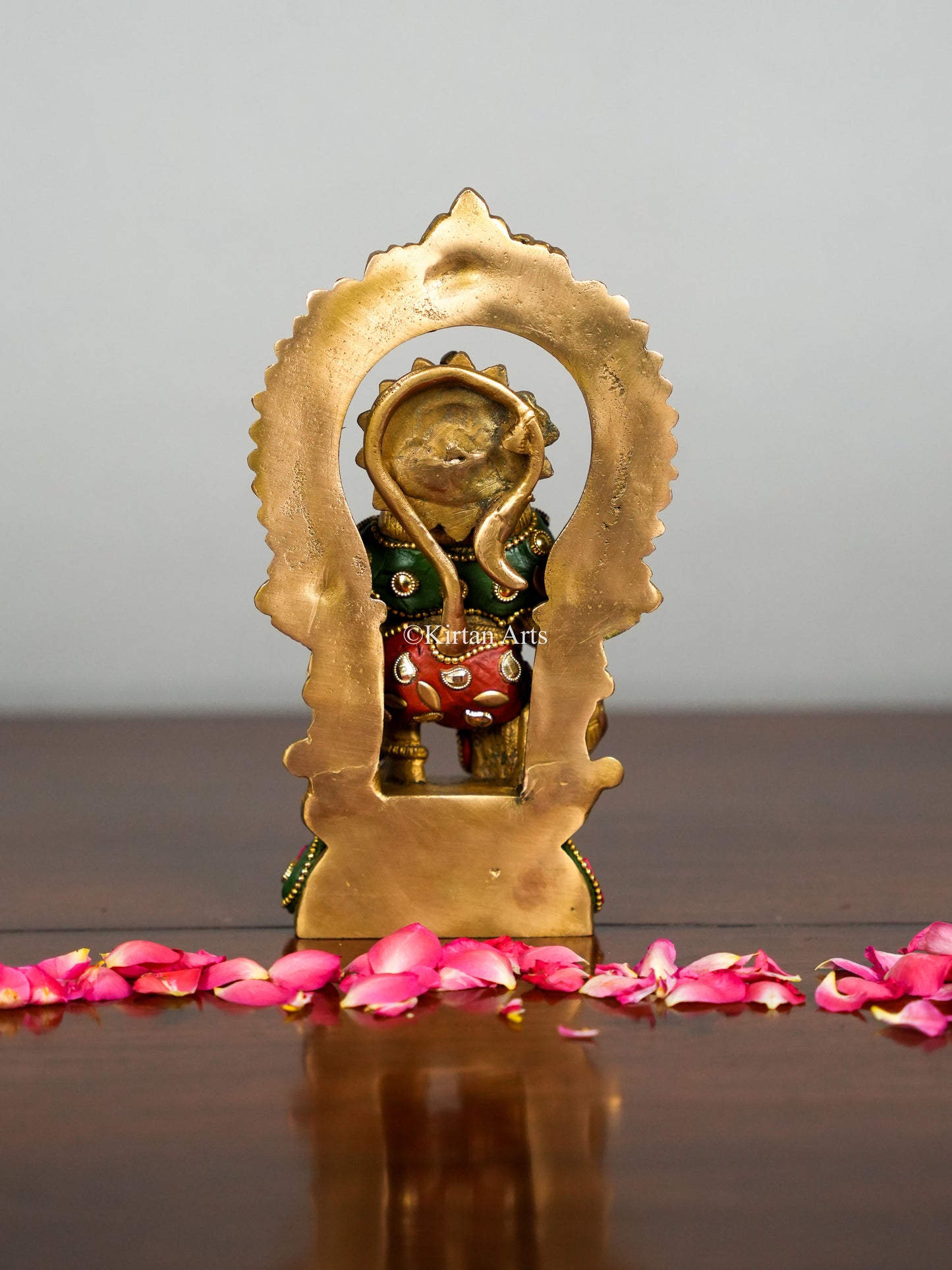 Brass Lord Hanuman Stonework 7"