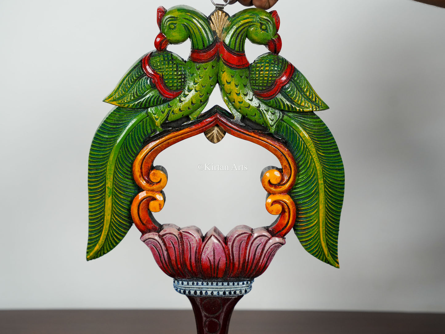 Wooden Parrot Wall Decor/Mirror | 18" | Painted