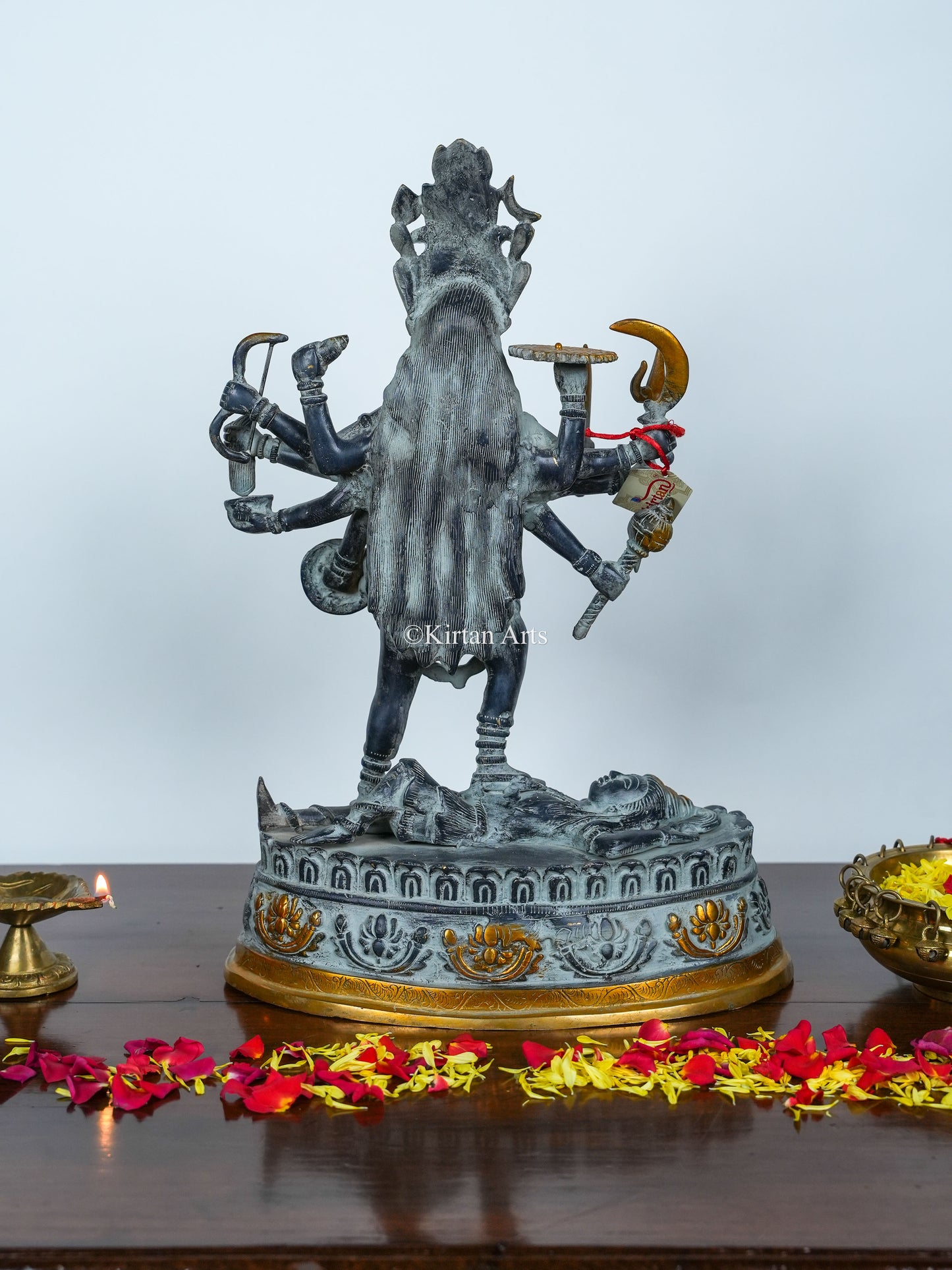 Brass Kali Mata Murti | Antique Finish | 20"