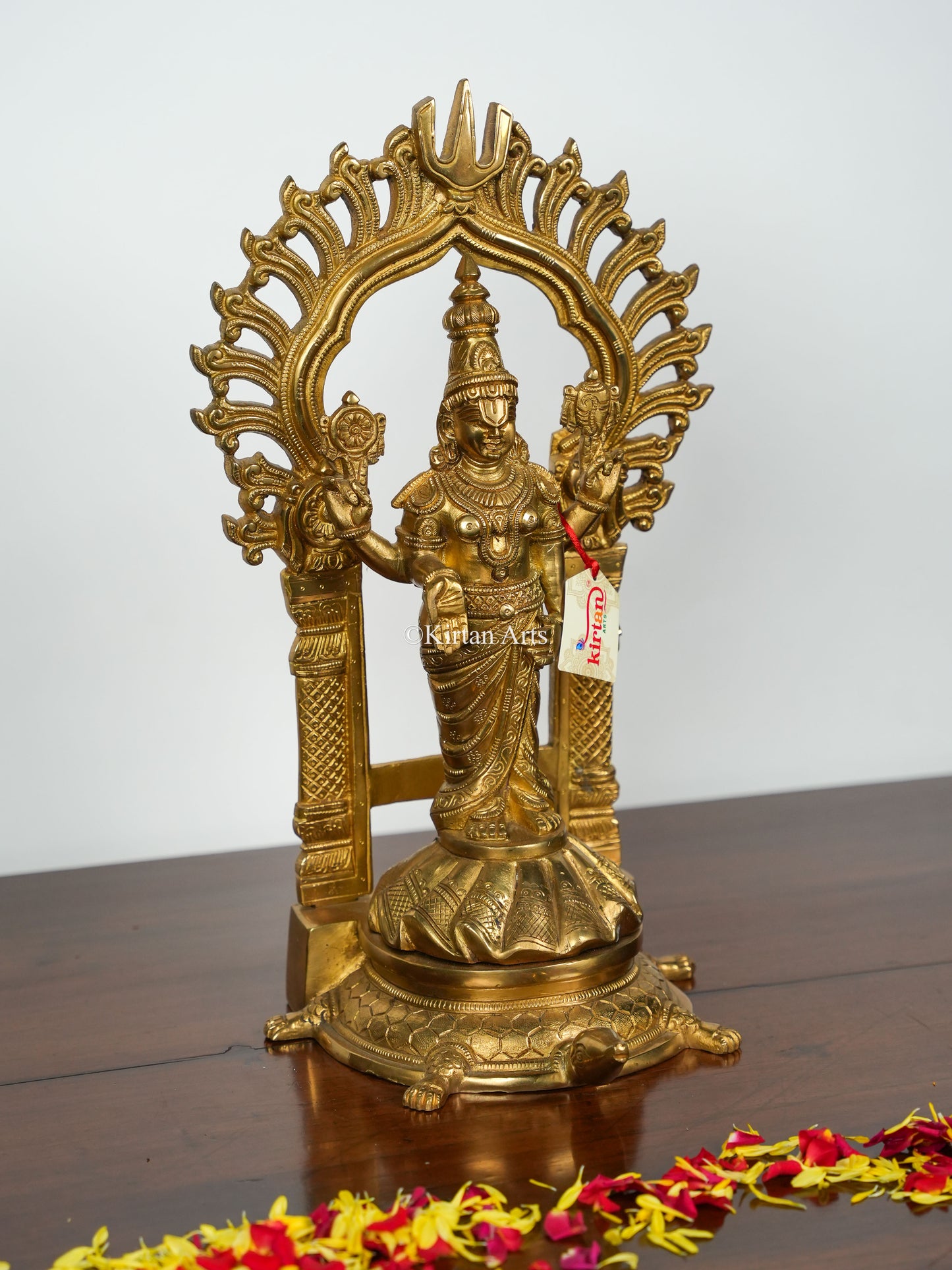 Brass Tirupati Balaji Statue on Tortoise 17"