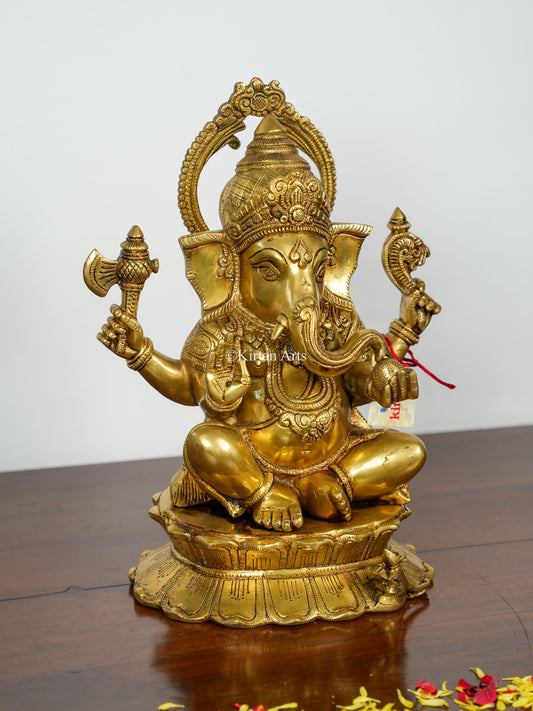 Brass Ganesha | 15" | Gold Finish