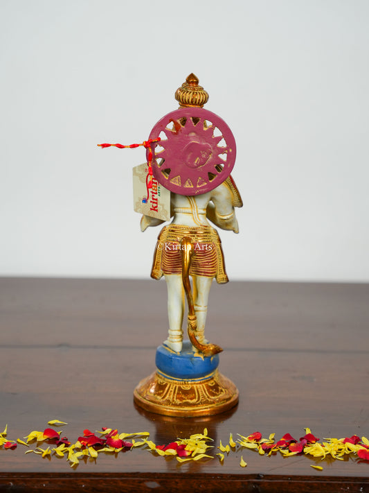 Brass Hanuman | 12" | White Gold Finish