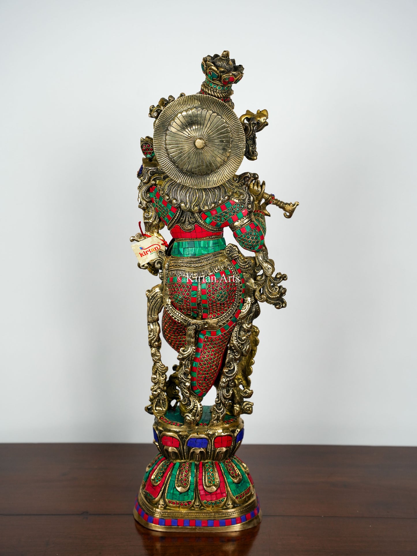 Pure Brass Lord Krishna with Stonework | Meenakari | 30"