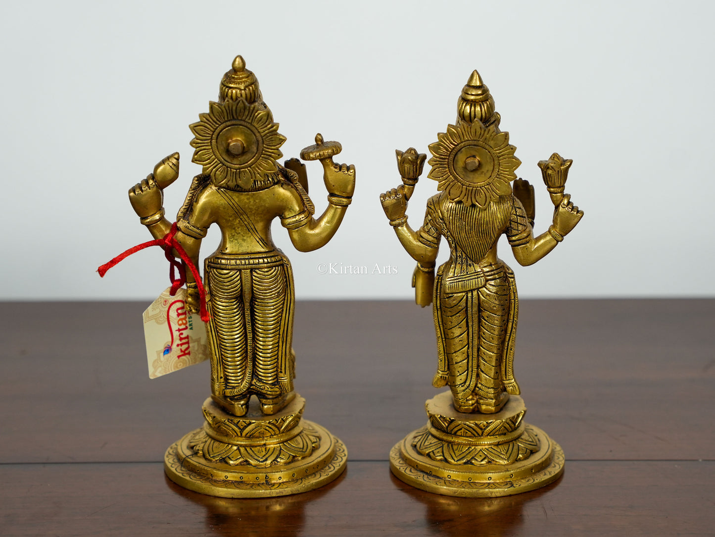Pure Brass Lord Vishnu and Lakshmi | 9"