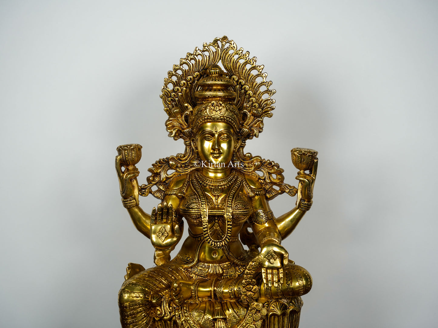 Majestic Goddess Lakshmi Brass Statue | Super Fine | 25"