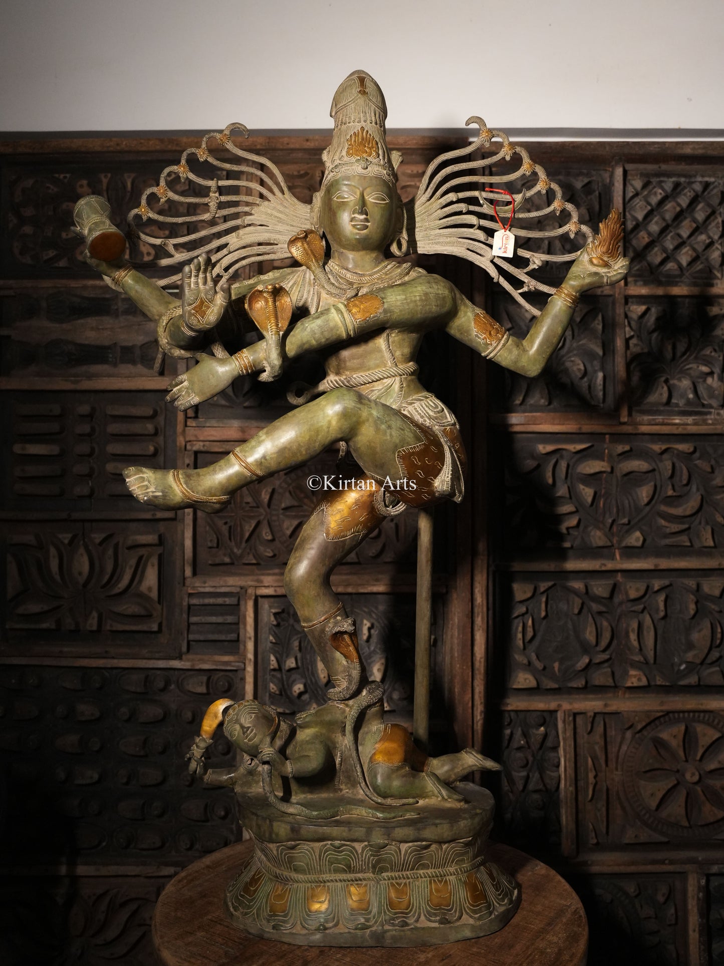 Lord Nataraja Brass Sculpture | Antique Green Finish | 5ft