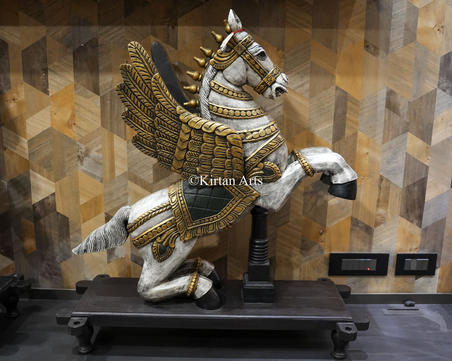 Wooden Flying Horse | 41" | Distress Finish