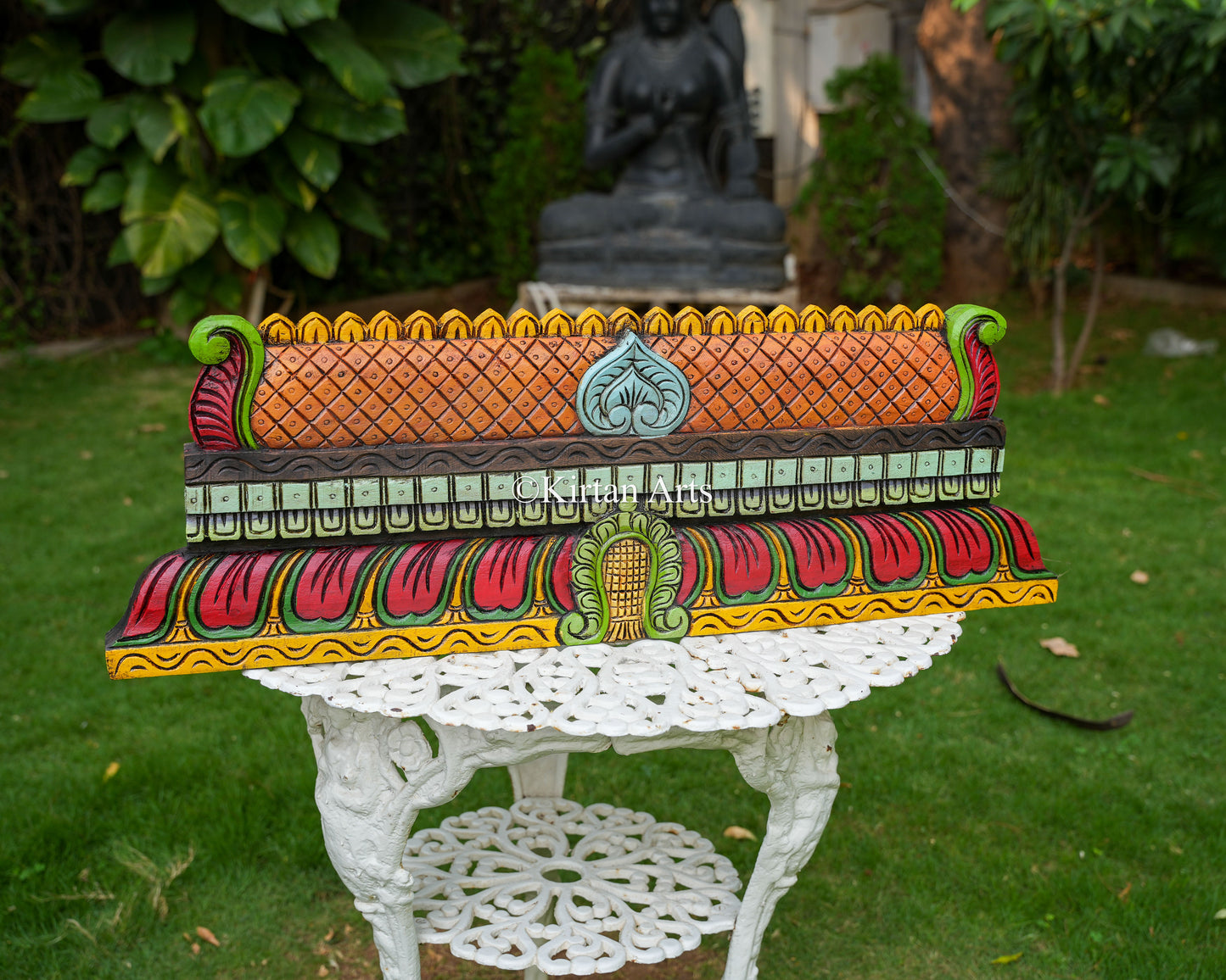 Hand-Carved Temple Gopuram Panel | 36" | Handpainted