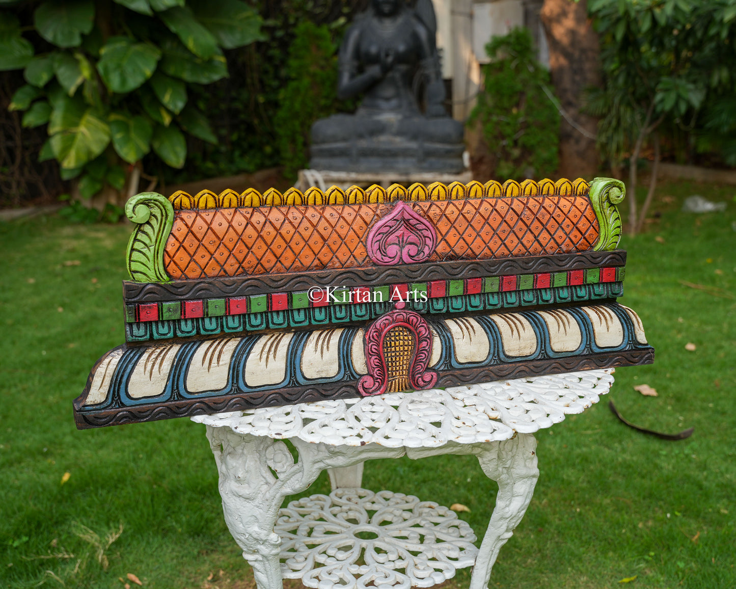 Hand-Carved Temple Gopuram Panel | 36" | Handpainted