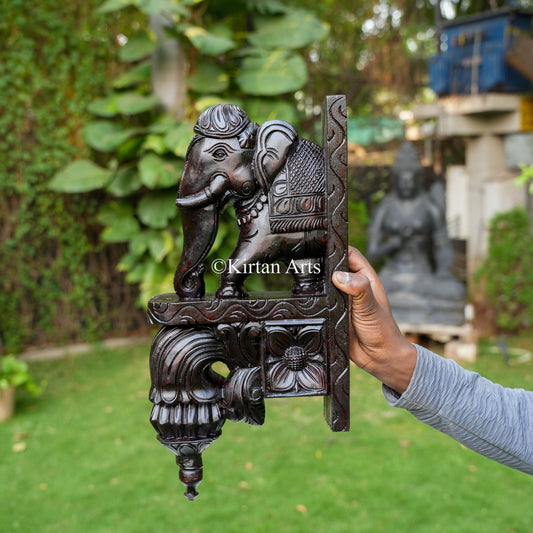 18" Hand-Carved Elephant Bracket