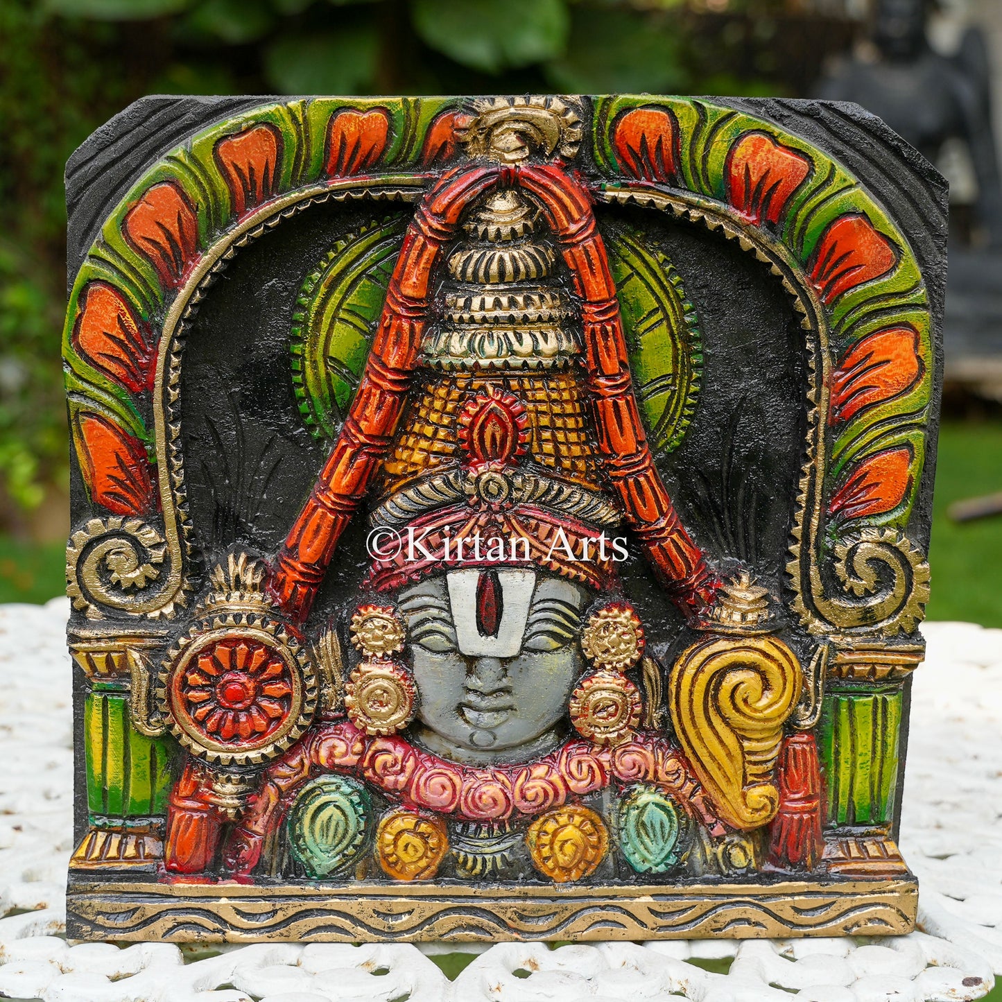 12" Hand-Carved Lord Venkateswara Face Panel
