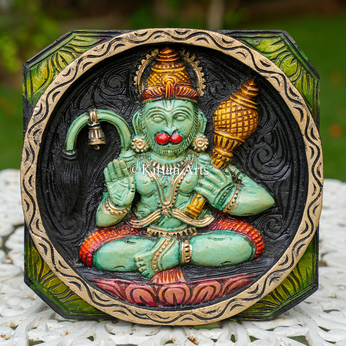 12" Hand-Carved Lord Hanuman Panel
