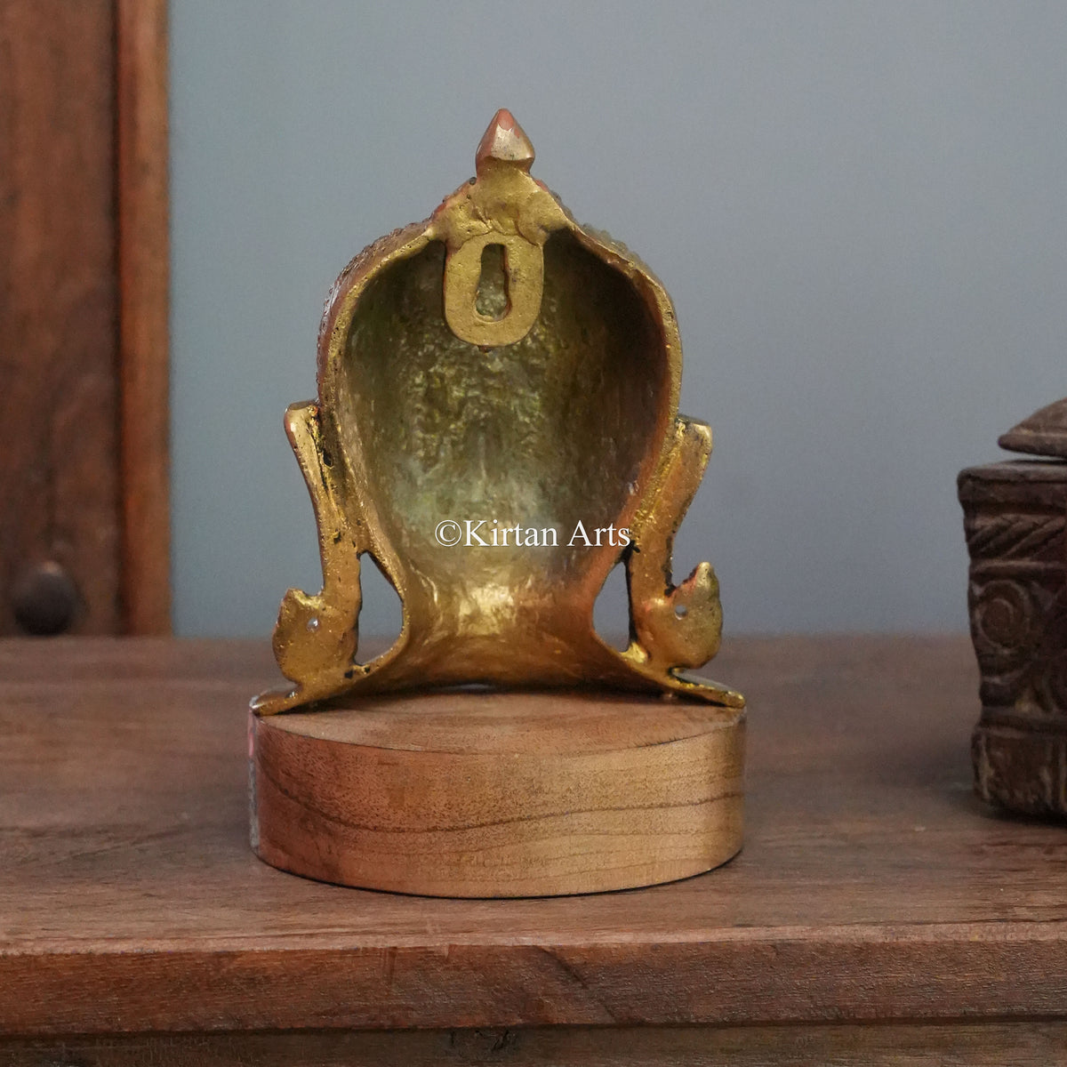 Buddha Head on Hand-Painted Lotus Base 7.5"
