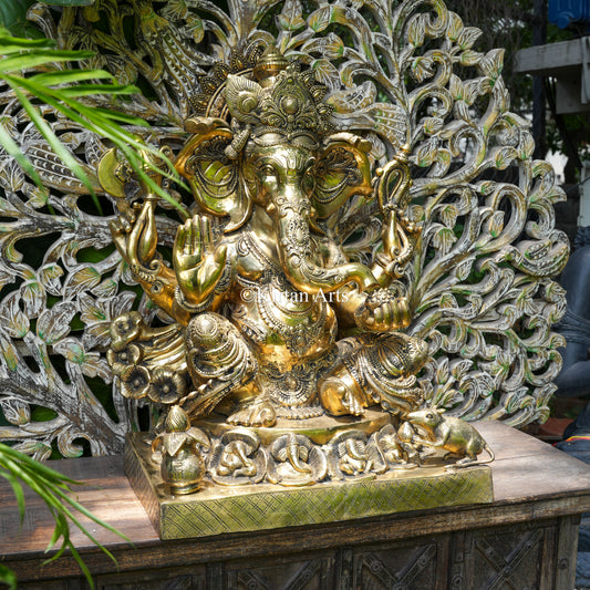Majestic Brass Ganesha 33"