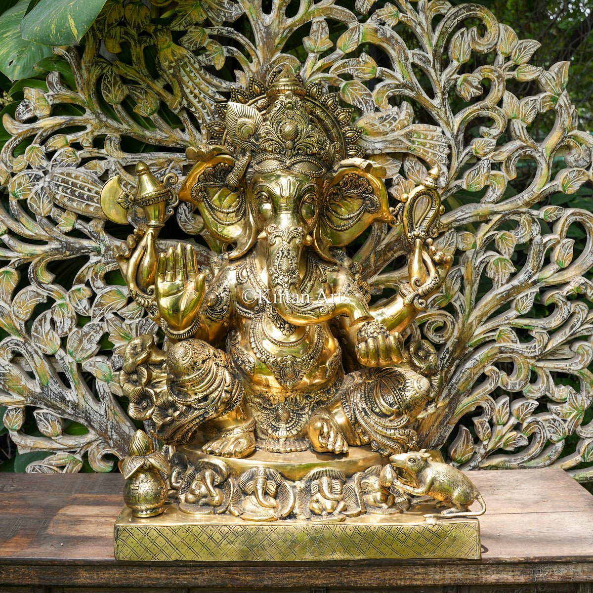 Majestic Brass Ganesha 33"