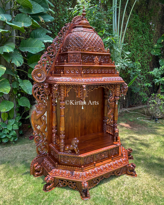 Teakwood Carved Mandir 96"