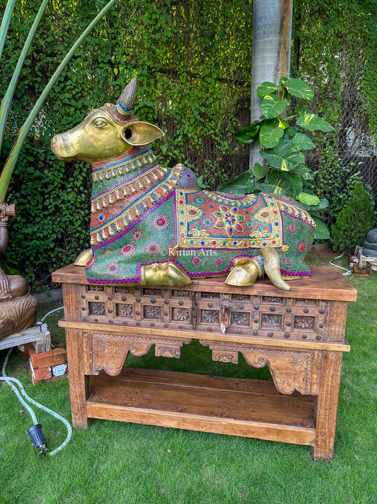 Brass Nandi Large | Stonework | 54 Inches