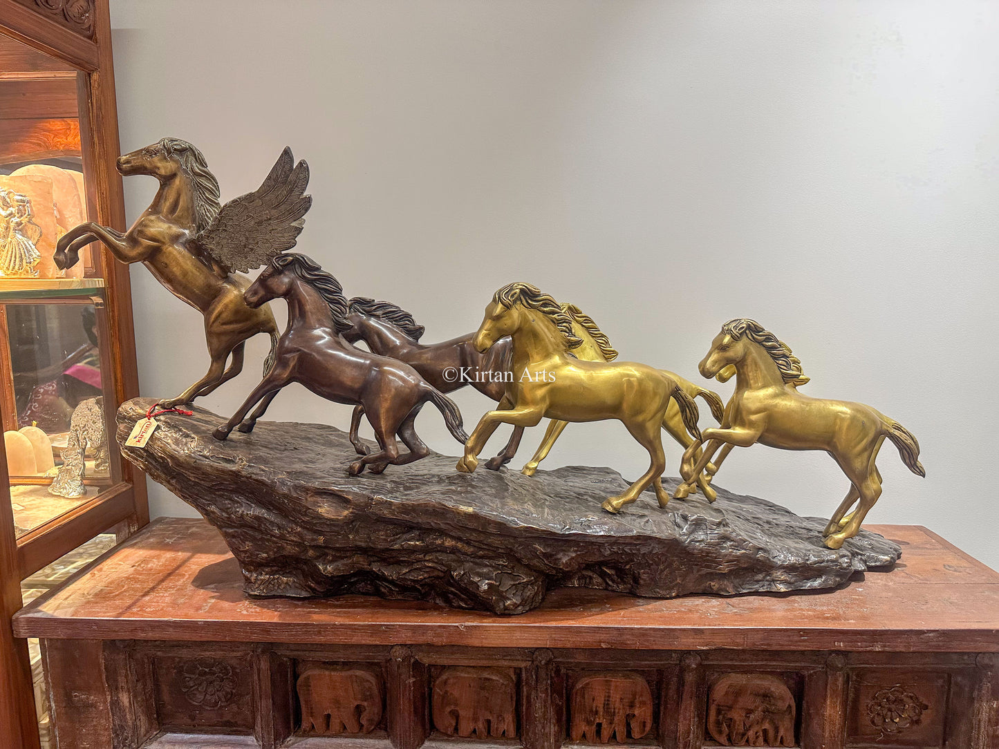 7 Lucky Horses Brass Sculpture | Feng Shui and Vastu Compliant Sculpture