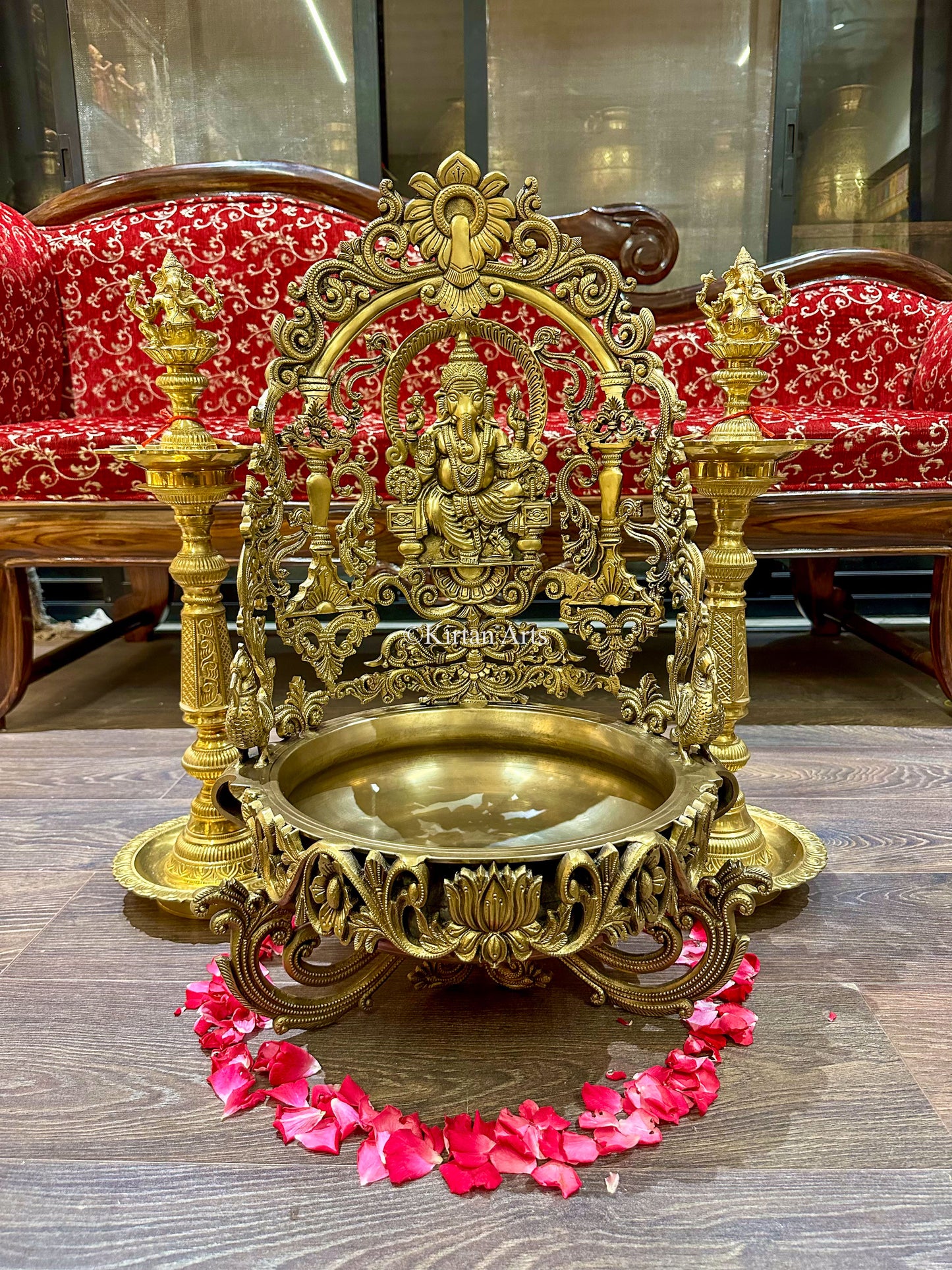 Bronze Lord Ganesha Urli | 26.5"