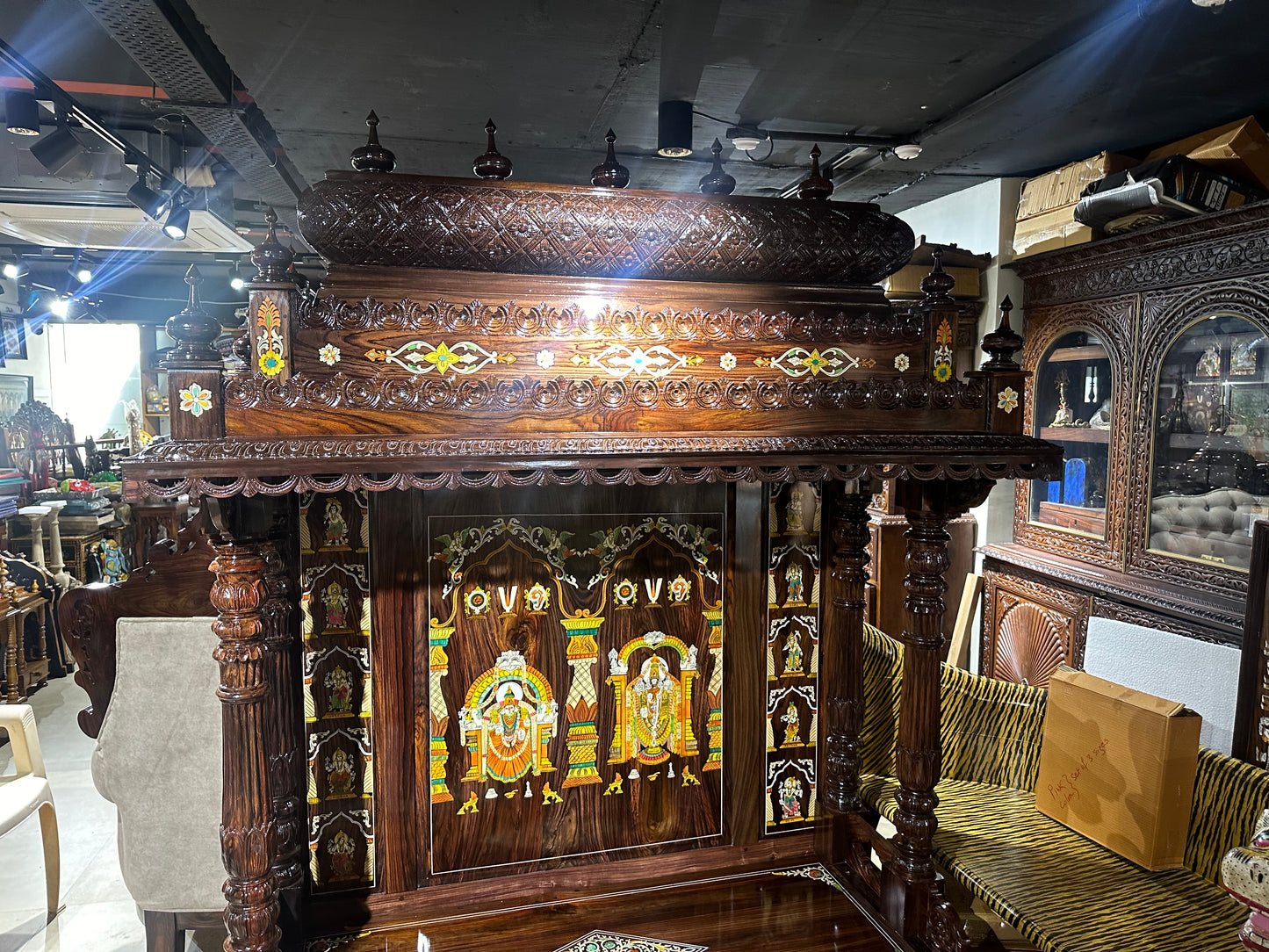 Rosewood Mandir Hand Carved 5x2ft